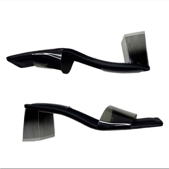 GOOD AMERICAN NEW Block Heel Square Toe Slide Sandal size 9 - Picture 6 of 12